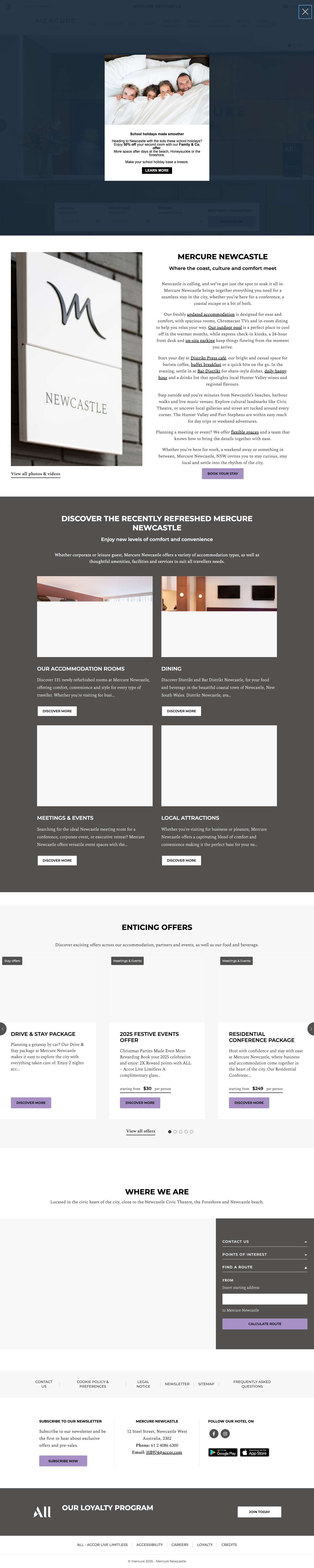 4 star accommodation in Newcastle l Mercure Newcastle - Full Screenshot