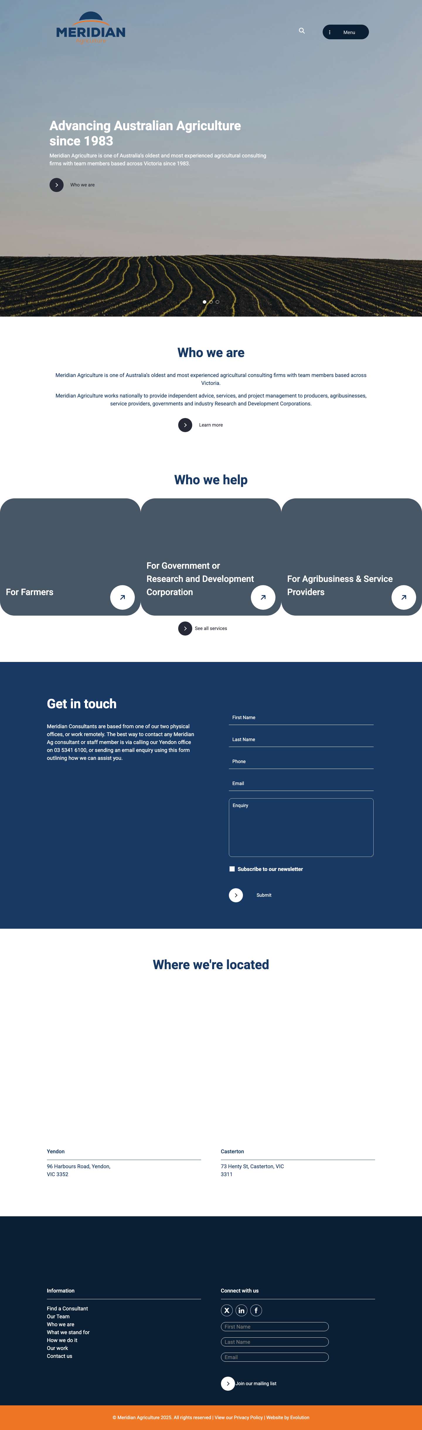 Meridian Agriculture | Expert Farm Management & Agronomy Consulting - Full Screenshot