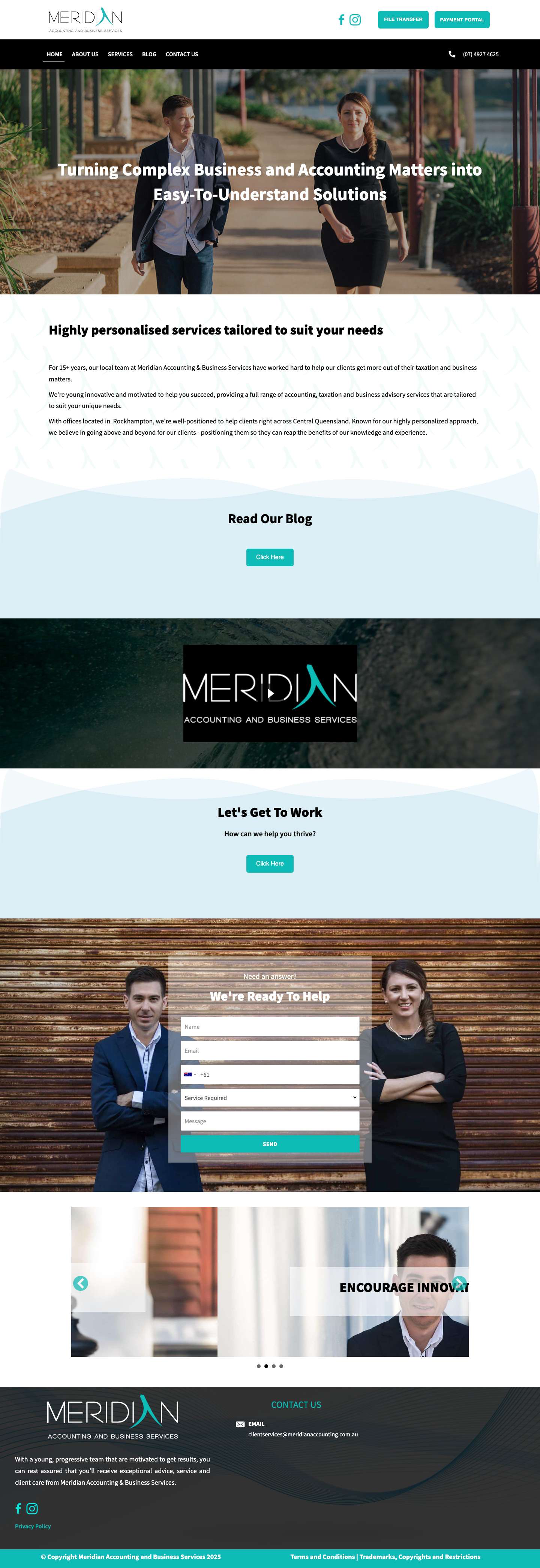 Home | Meridian Accounting - Full Screenshot