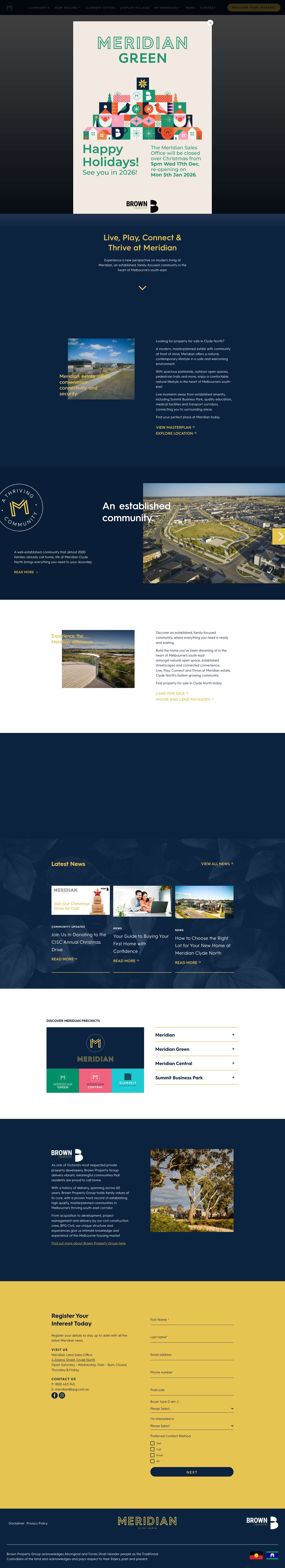 Meridian Estate | Real Estate Clyde North | House for SaleMeridian Estate | Real Estate Clyde North | House for Sale - Full Screenshot