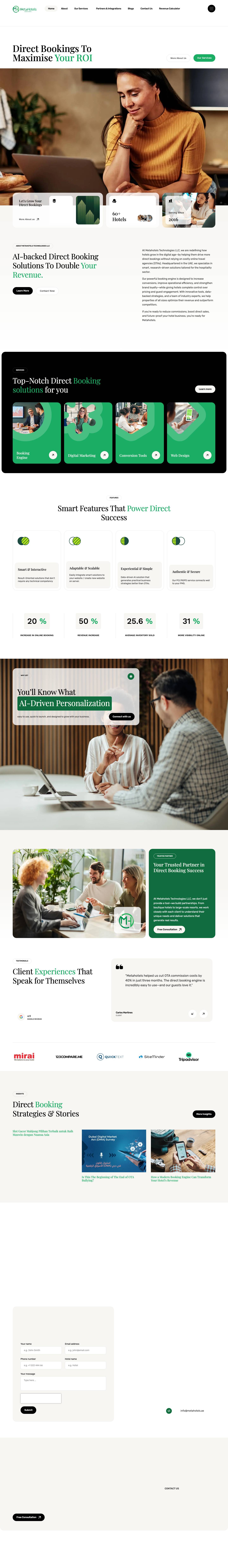 Hotel Booking Engine & Direct Booking Solutions - MetaHotels - Full Screenshot