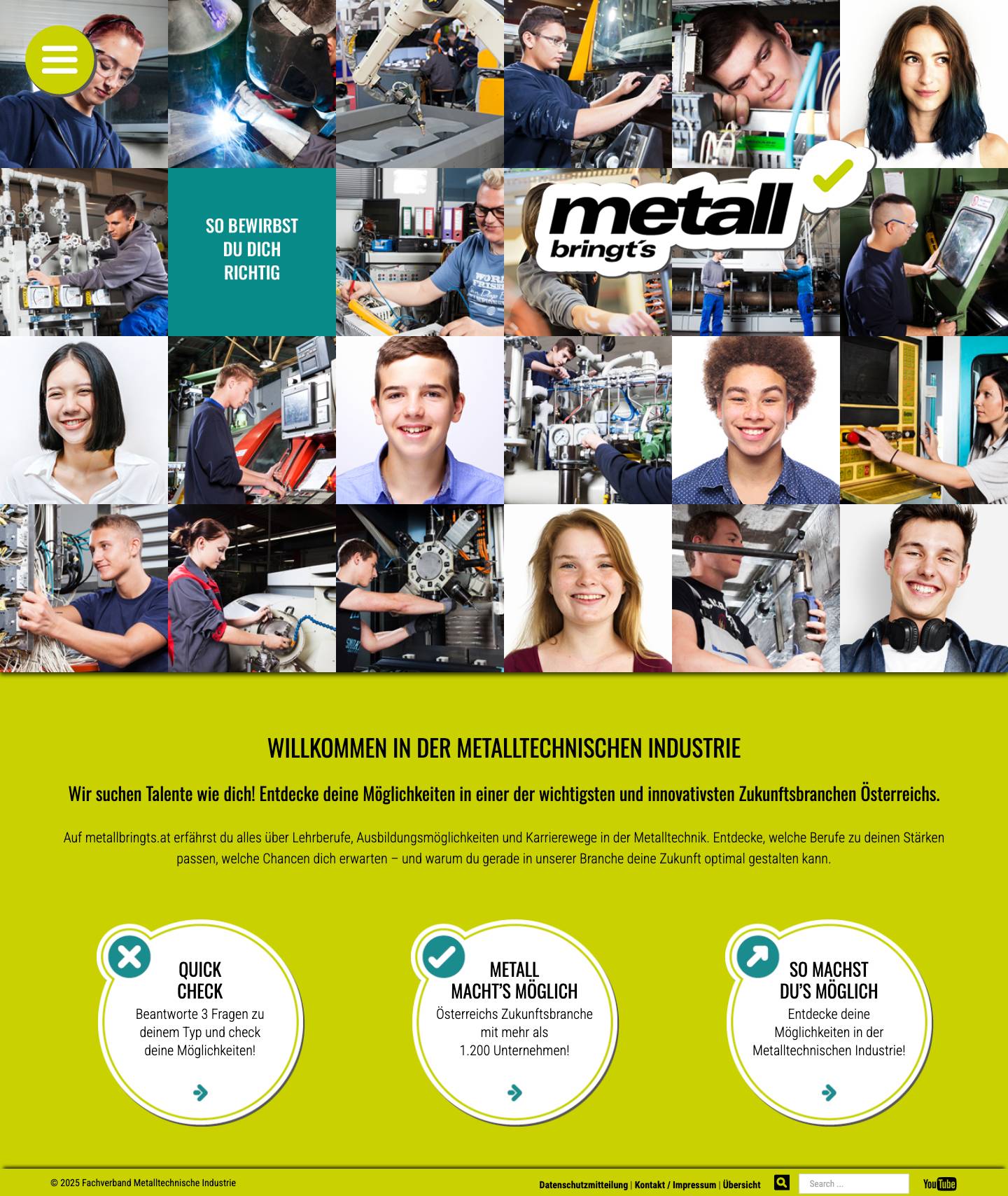 Spannende Lehrberufe in der Metalltechnischen Industrie - metall bringt's ! - Full Screenshot