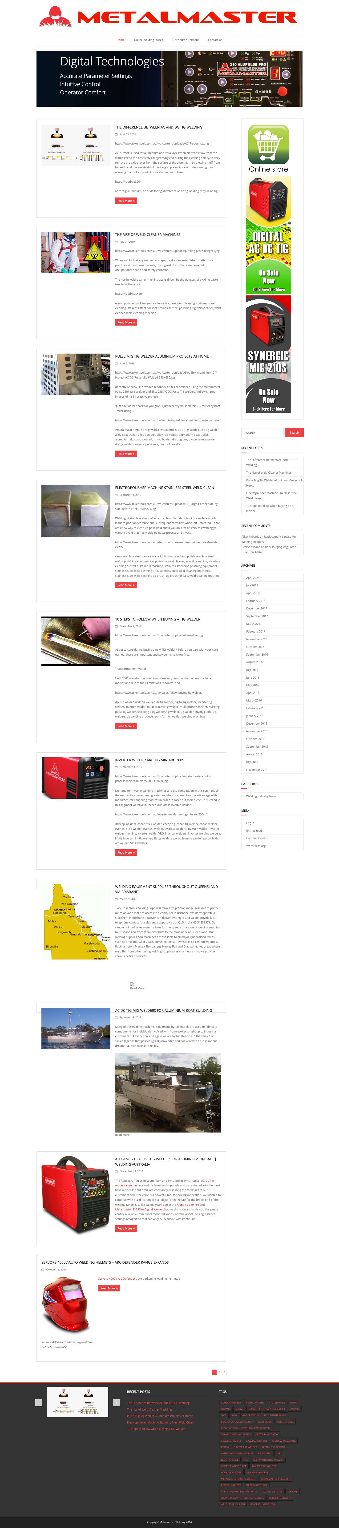 Welding Supplies Metalmaster Australia - Full Screenshot