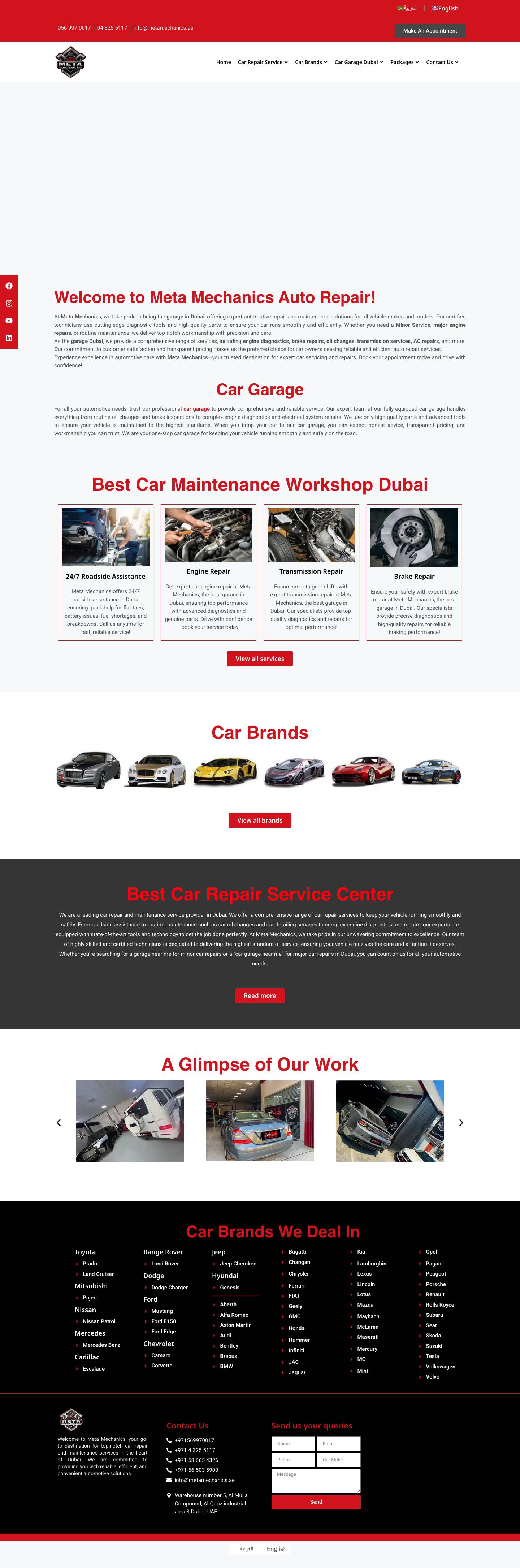 Meta Mechanics | Fast & Trusted Car Repair Services Across Dubai - Full Screenshot