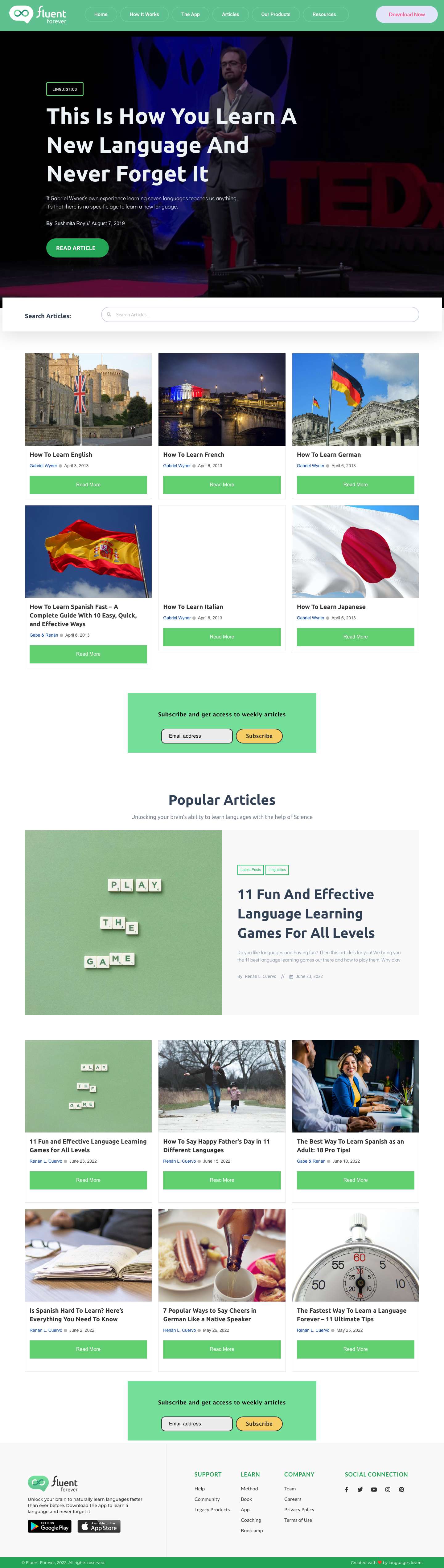 Homepage - Fluent Forever - Full Screenshot
