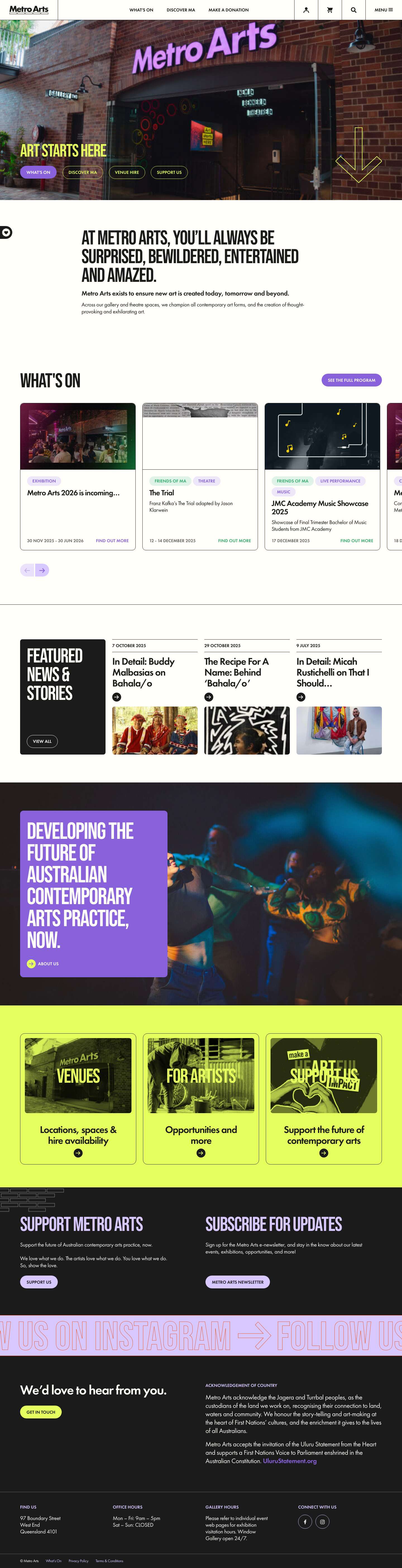 Metro Arts - Art Starts Here - Full Screenshot