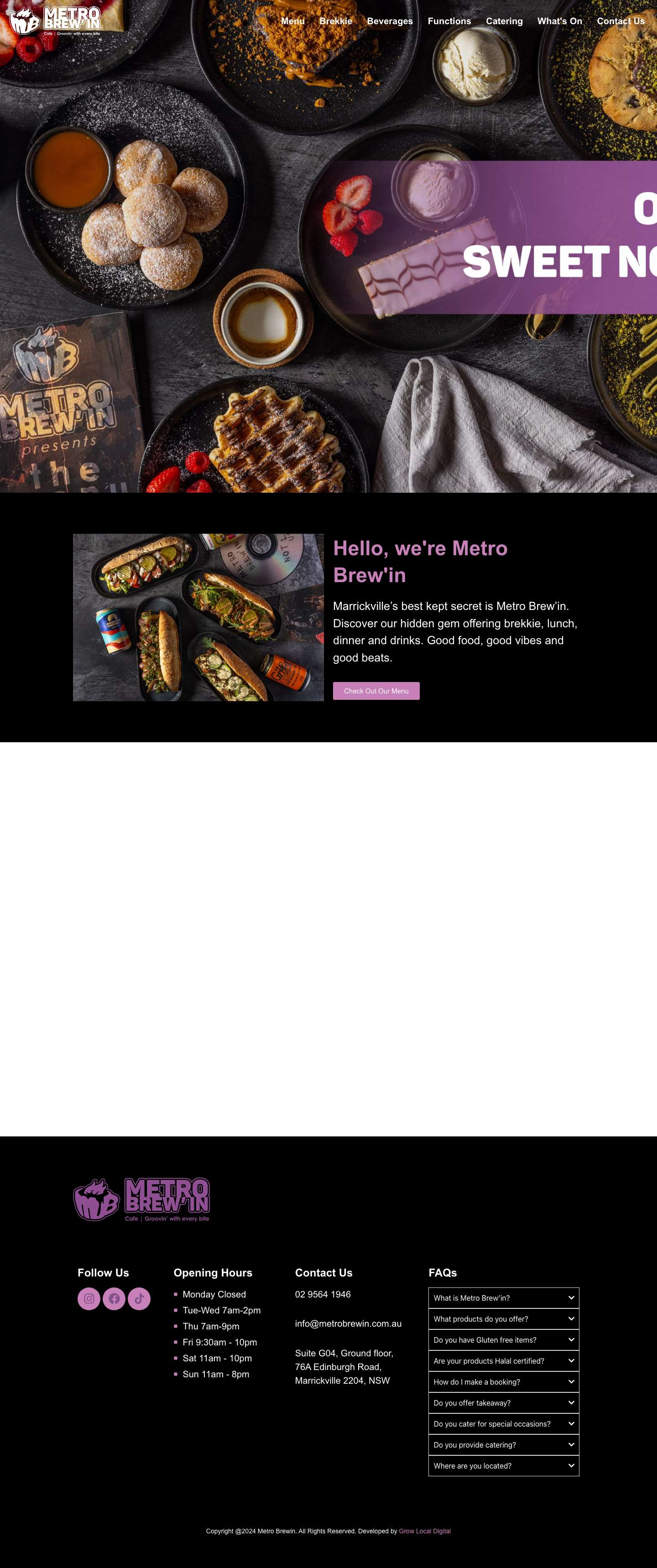 Metro Brew'in – Cafe | Groovin' with every bite - Full Screenshot