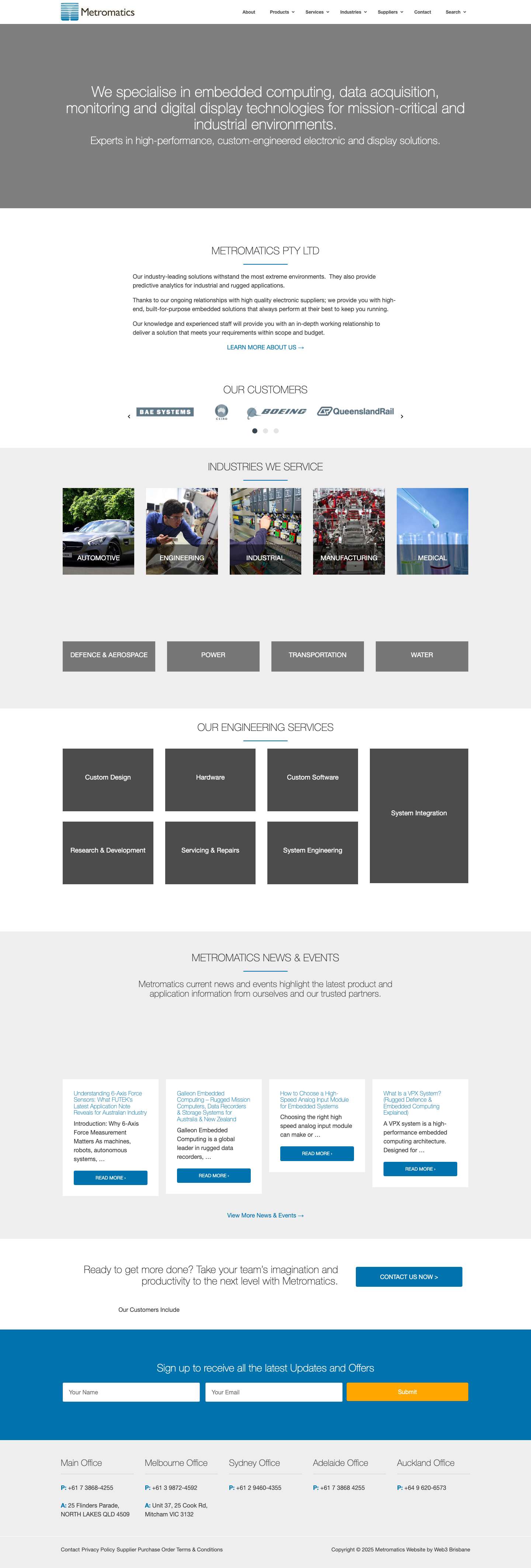 Home Page | Purpose Built Technology Solutions | Metromatics - Full Screenshot