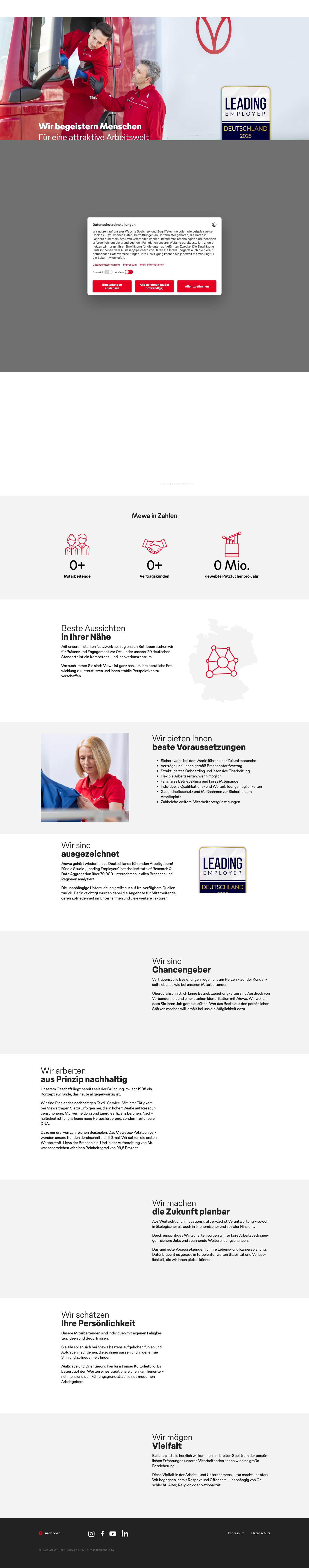 Mewa Karriere – Startseite - Full Screenshot