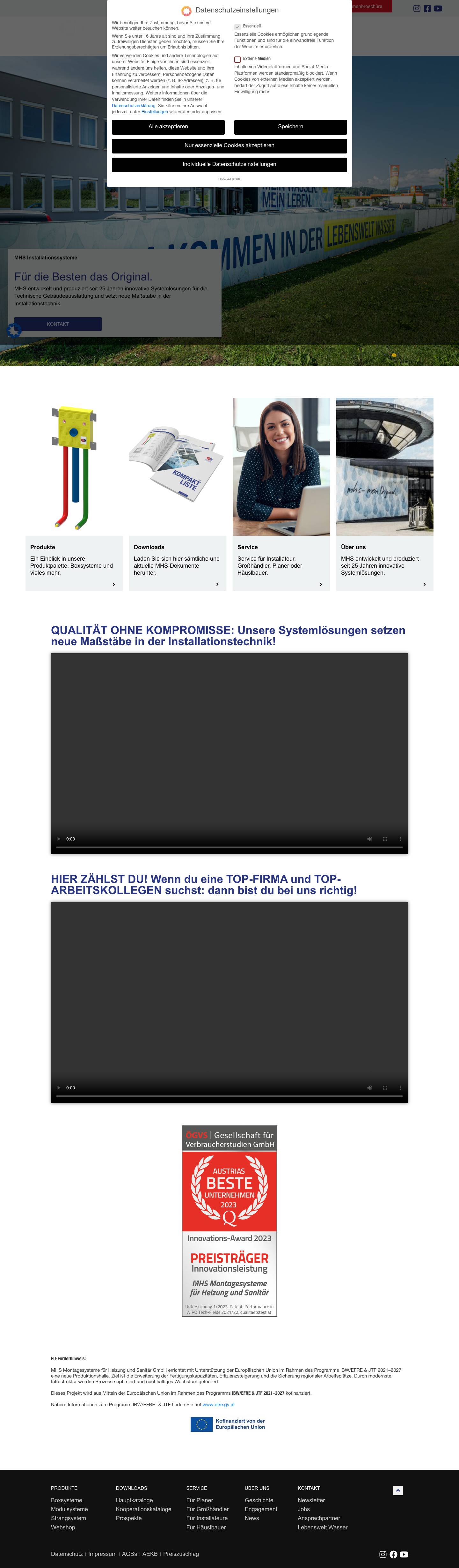 mhs Installationssysteme – Für die Besten das Original. - Full Screenshot