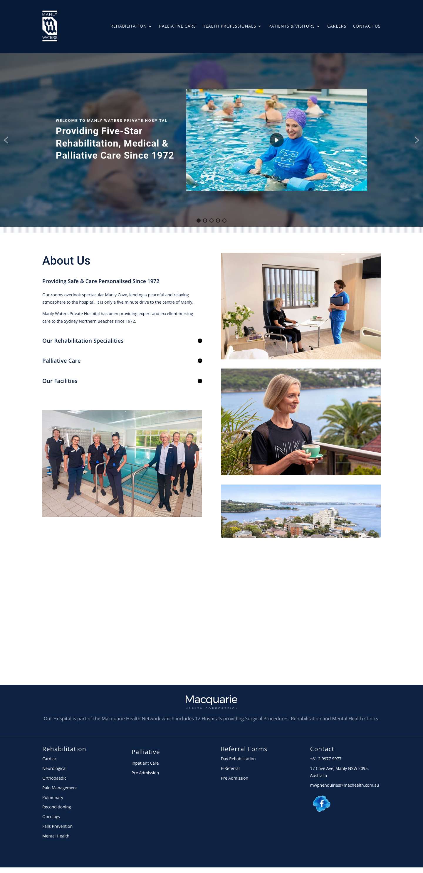 Home - Manly Waters Private Hospital Rehabilitation & Medical Hospital - Full Screenshot