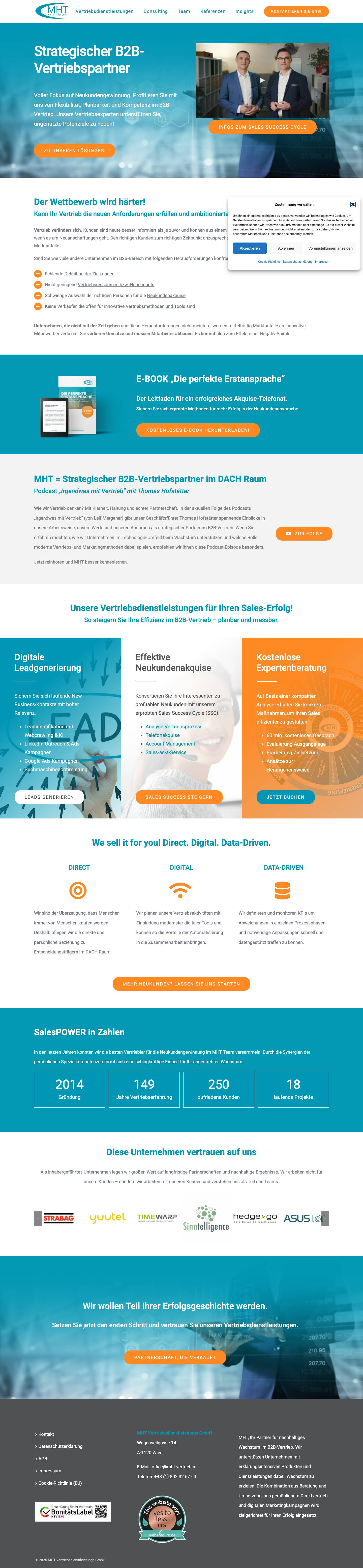 Ihr Partner für nachhaltiges Wachstum im B2B-Vertrieb | MHT - Full Screenshot