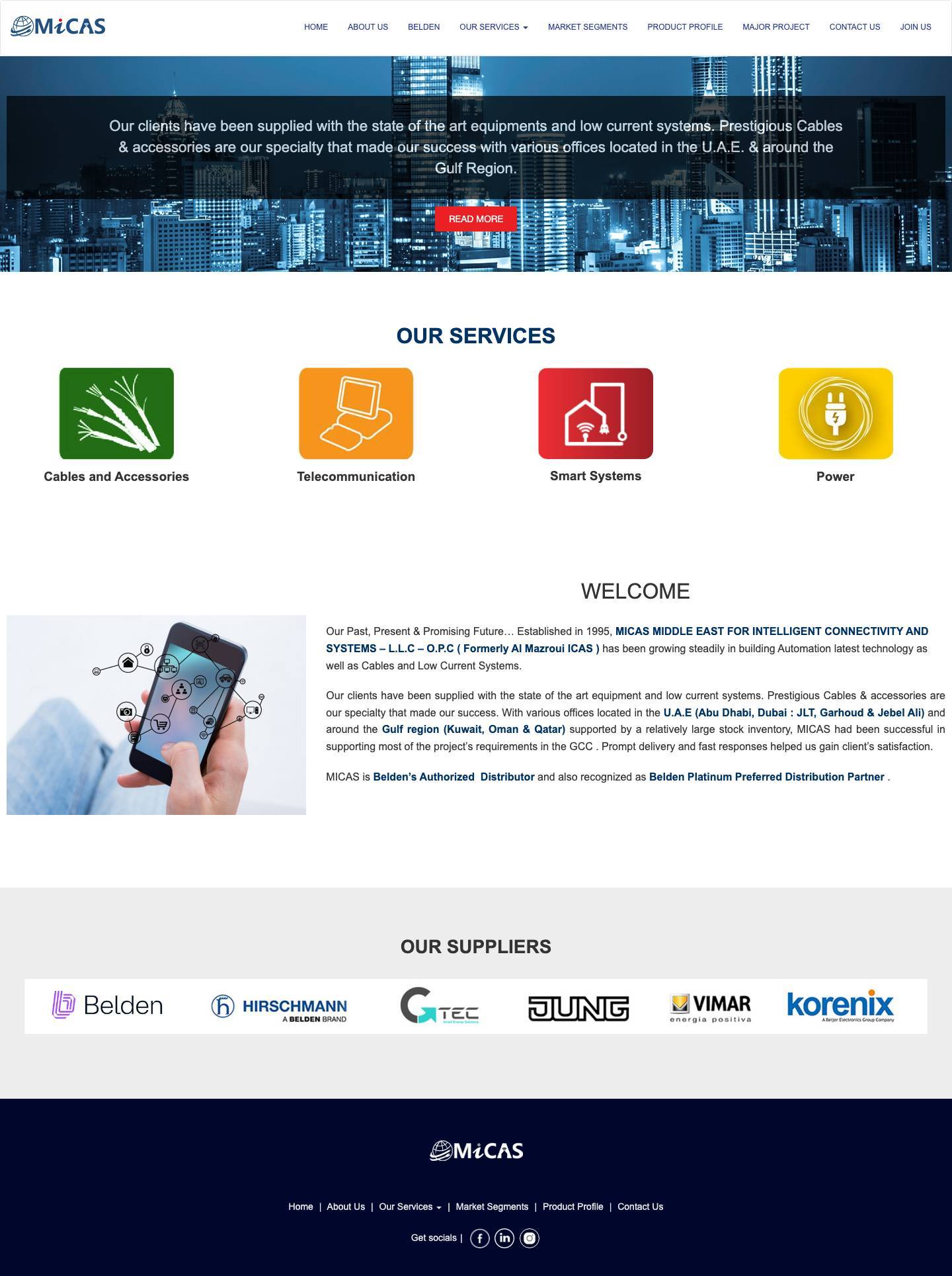 Belden Authorized Distributor In Dubai, Doha, Qatar, Abu Dhabi (UAE) - Full Screenshot