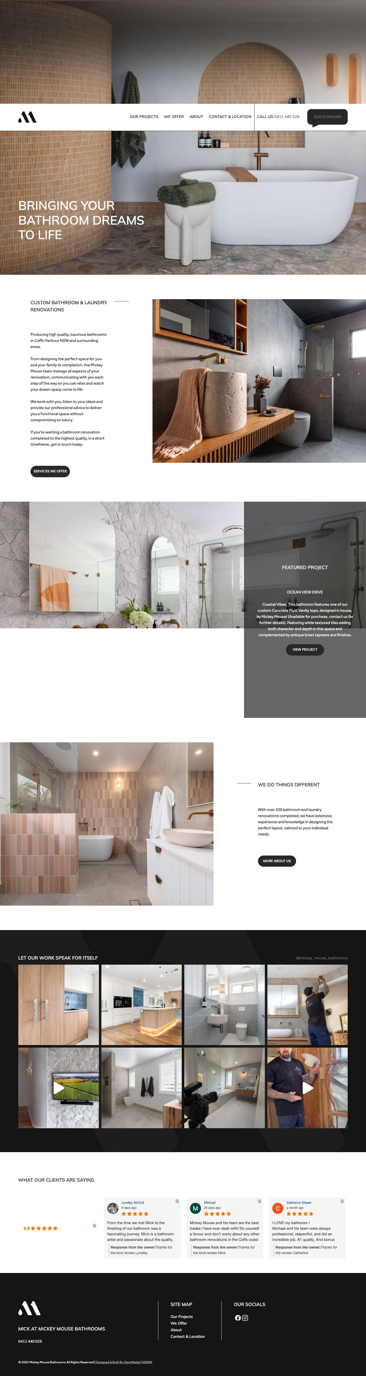 Coffs Harbour Premier Bathroom Renovation Specialist - Full Screenshot