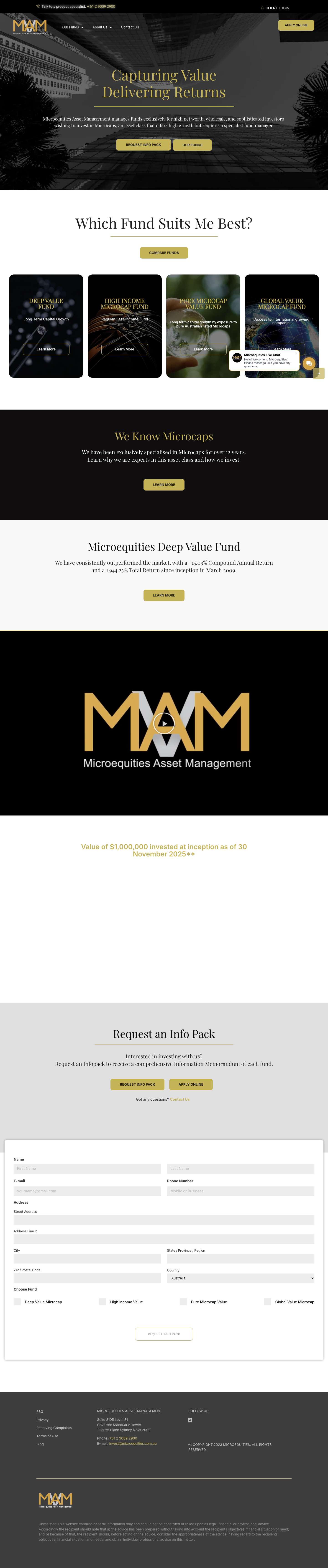 Managed Investment Funds | Microequities Asset Management - Full Screenshot