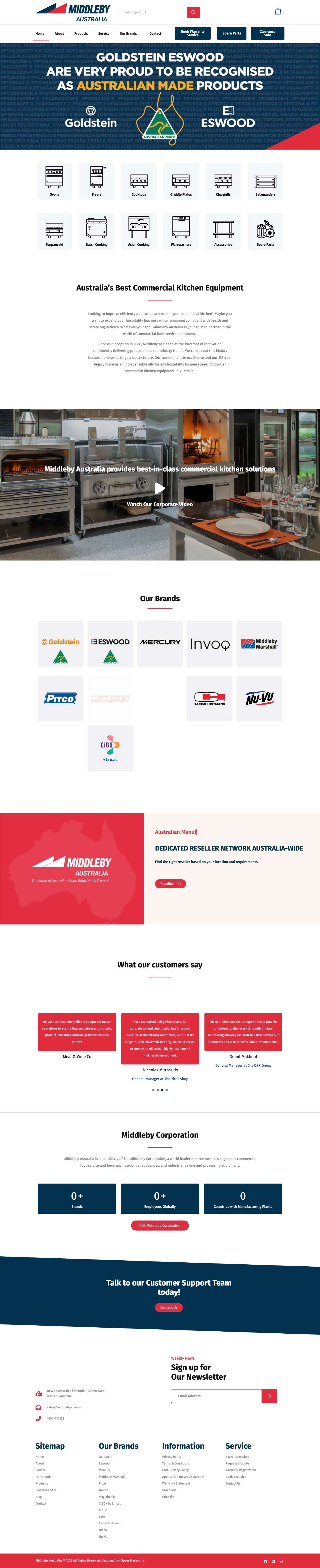 Middleby Australia | Commercial Food Service Equipment - Full Screenshot