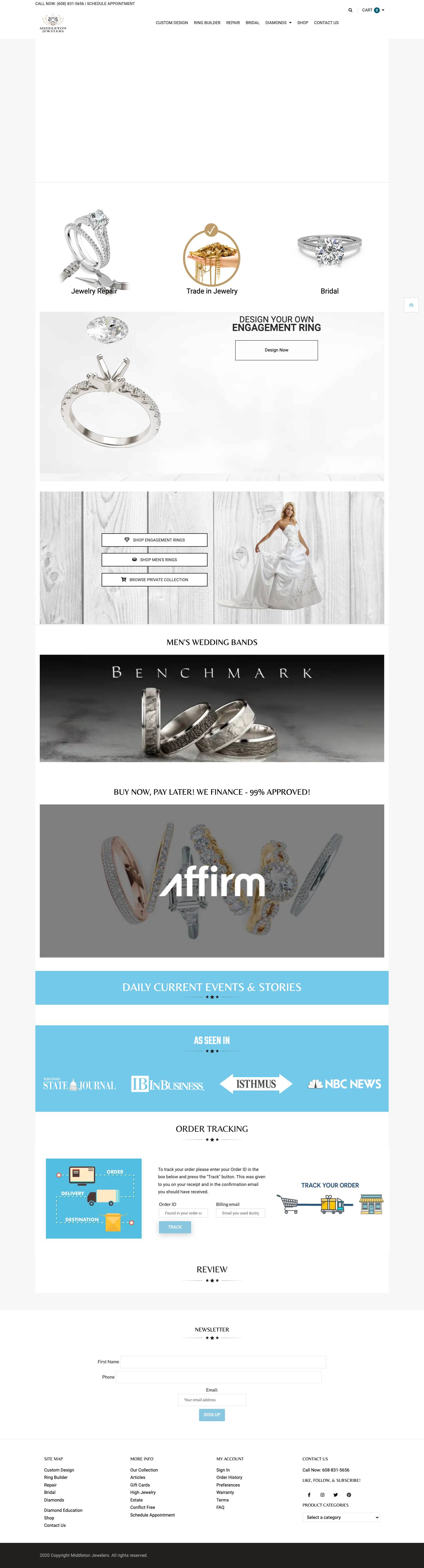 Jewelry Store in Madison, WI | Middleton Jewelers - Full Screenshot