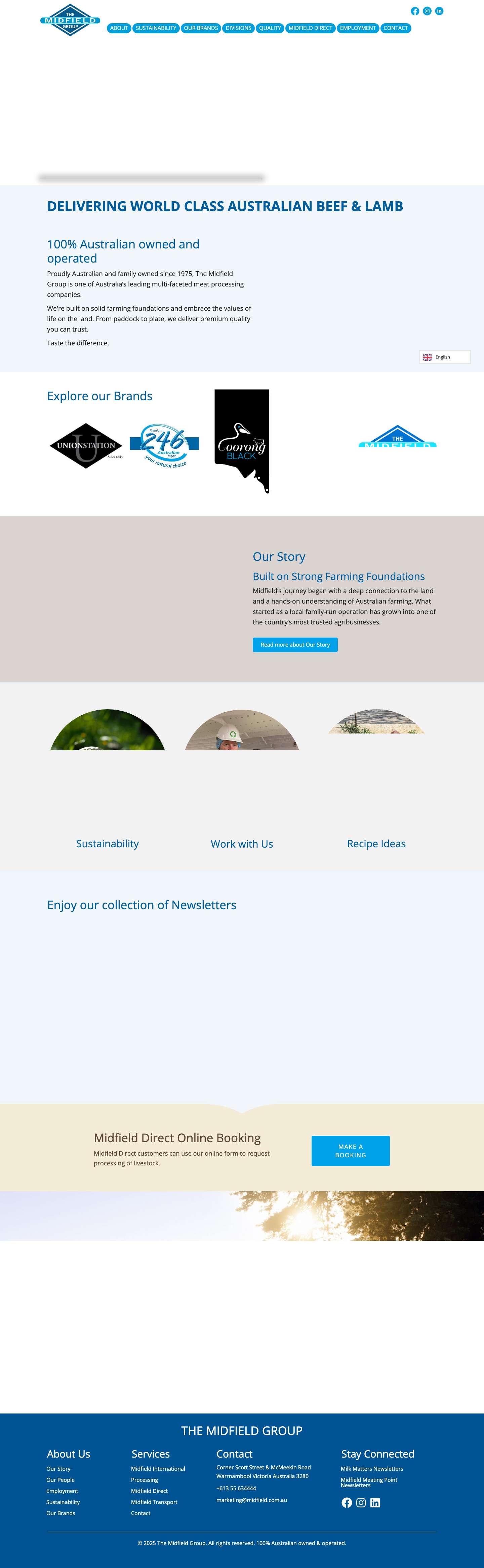 Midfield Group | Australian-Owned Meat Processor Since 1975 - Full Screenshot