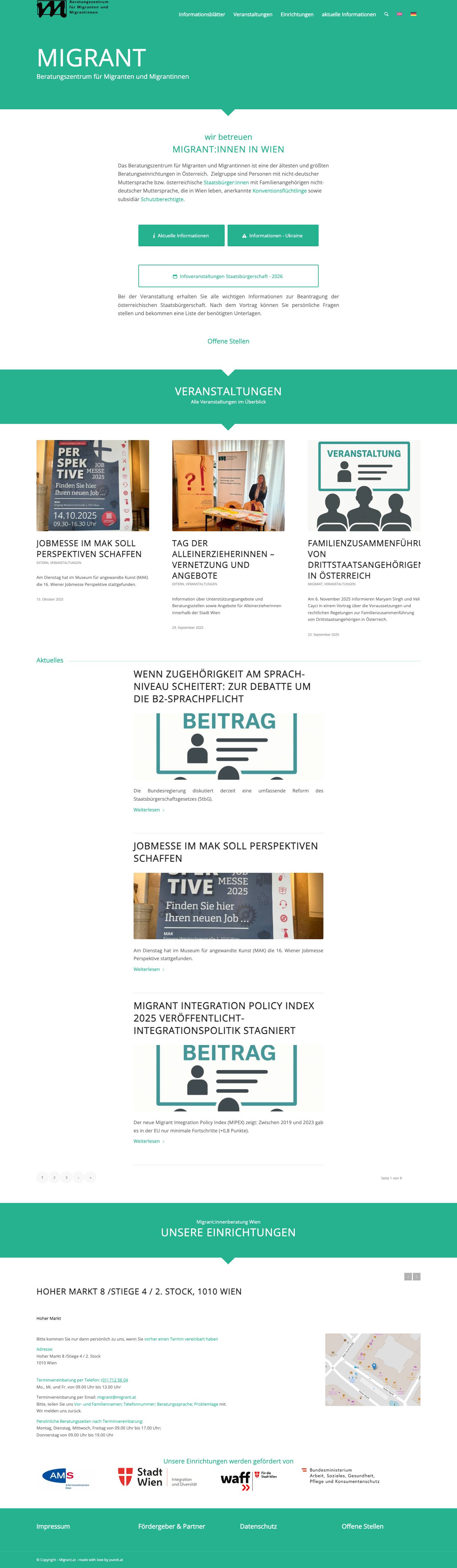 Migrant.at – Beratungszentrum für Migranten und MigrantinnenClick to open the search input fieldZurückWeiterZurückWeiterZurückWeiterNach oben scrollen - Full Screenshot