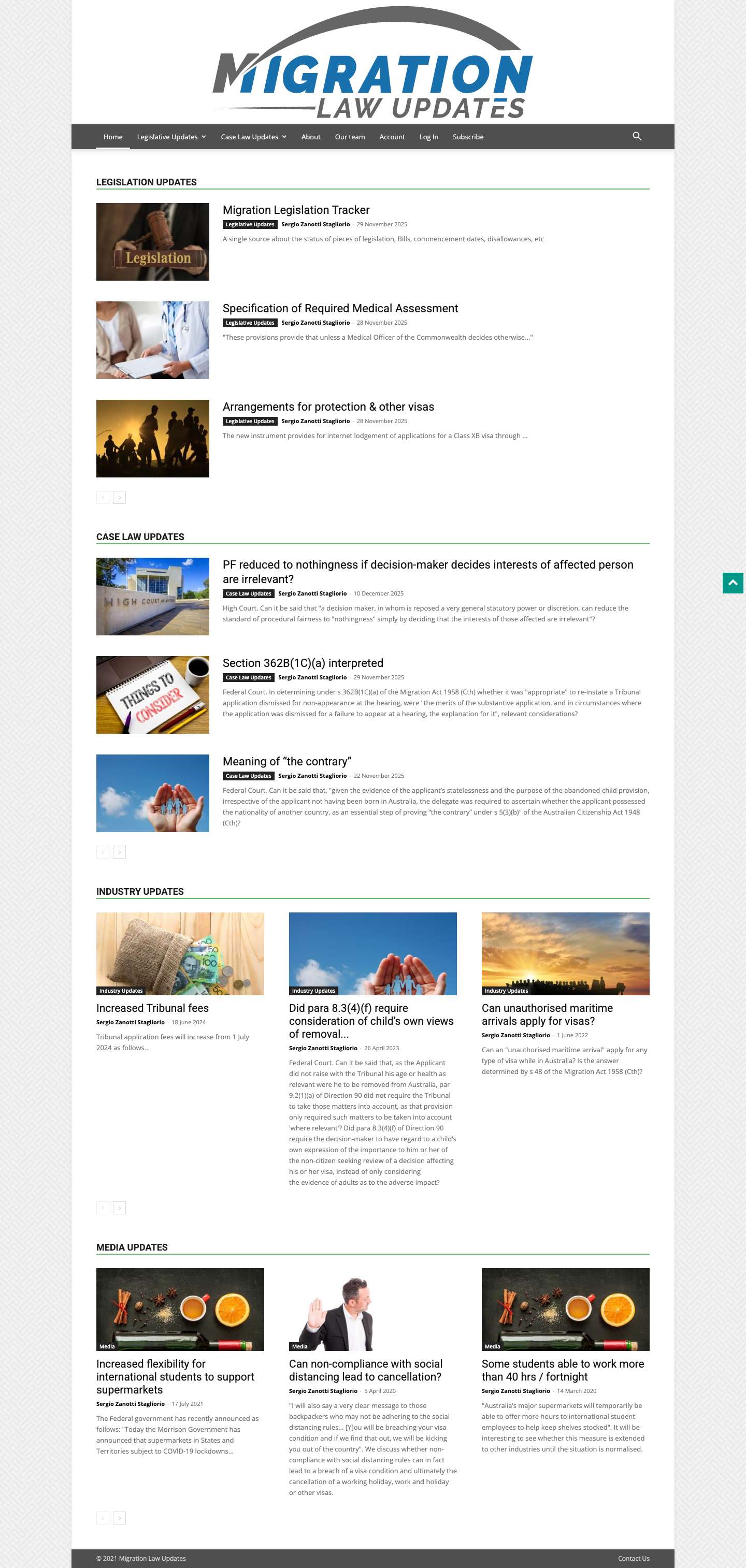 Migration Law Updates | Latest Migration Law News and Legislative Updates - Full Screenshot