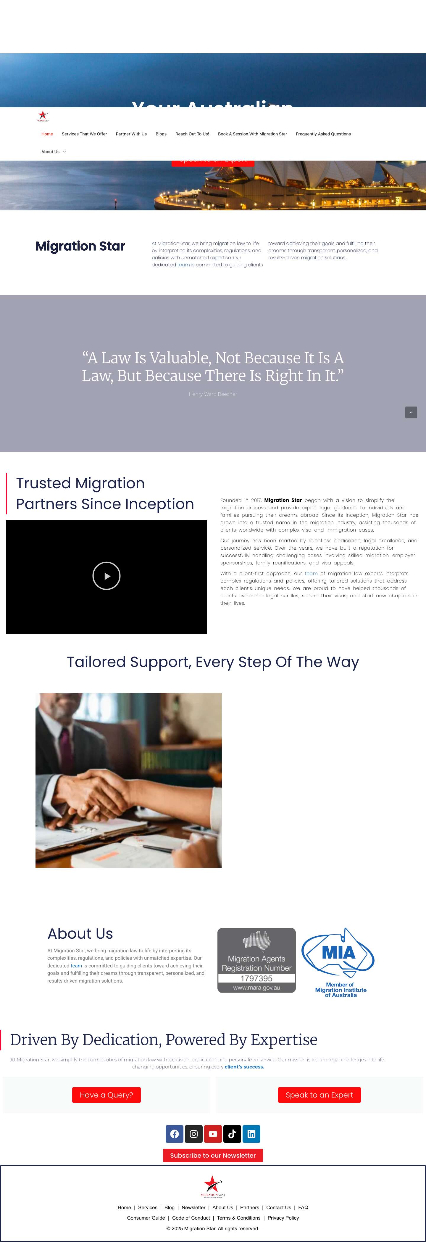Australian Immigration Consultancy | Migration Star - Full Screenshot