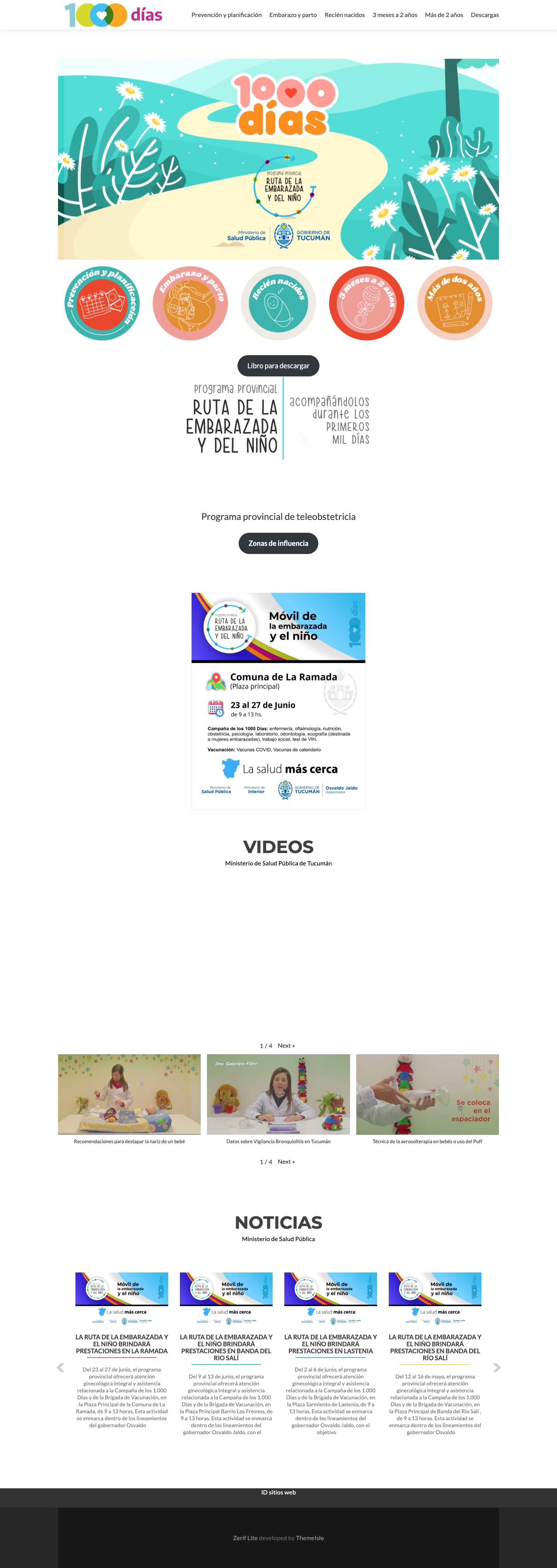 Mil días – Ministerio de Salud Publica de Tucumán - Full Screenshot