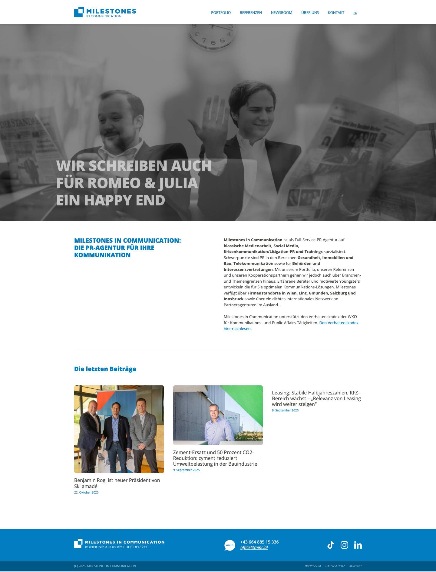 Full-Service PR-Agentur | Wien – Linz – Graz – Salzburg – Innsbruck – Milestones in Communication – Full-Service PR-Agentur | Wien – Linz – Graz – Salzburg – Innsbruck - Full Screenshot