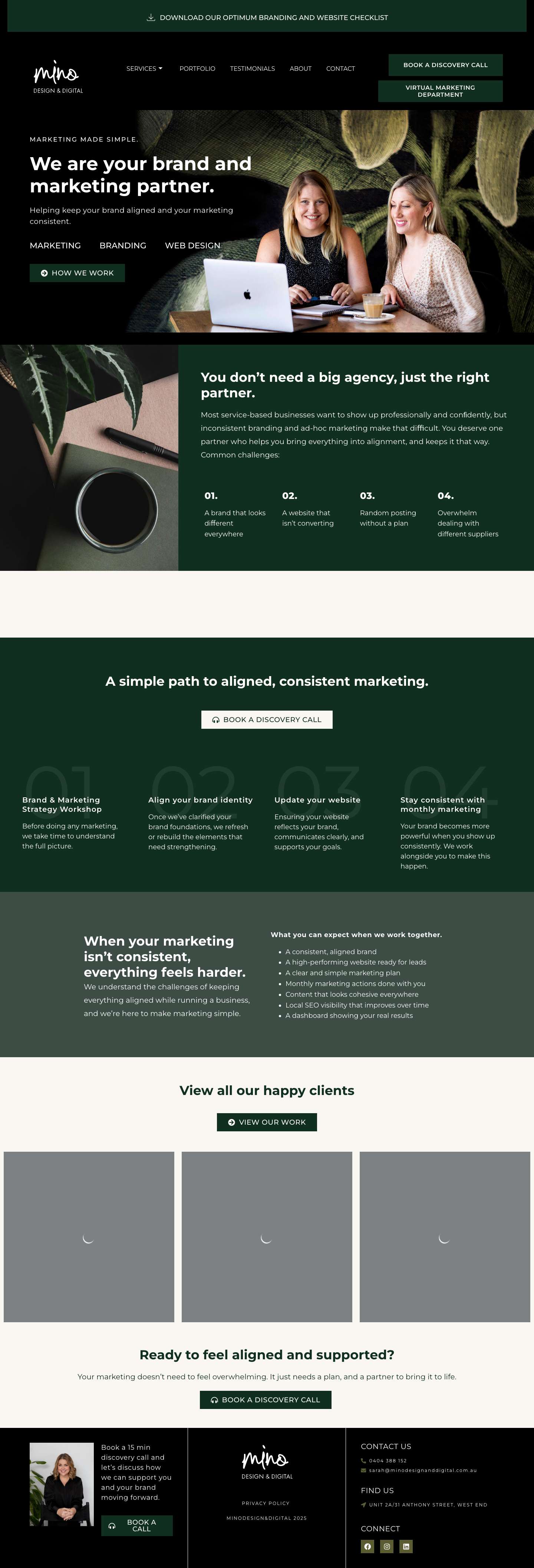 Web Design, Branding and Marketing Partner I Mino Design and Digital - Full Screenshot