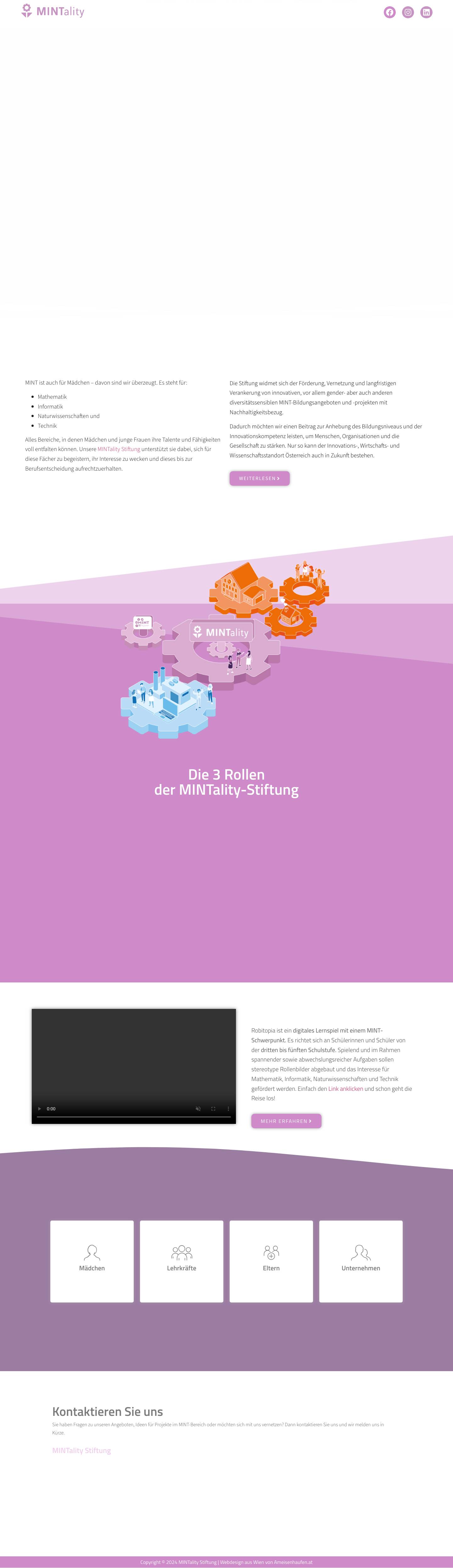 Technische Berufe für Mädchen - MINTality Stiftung - Full Screenshot