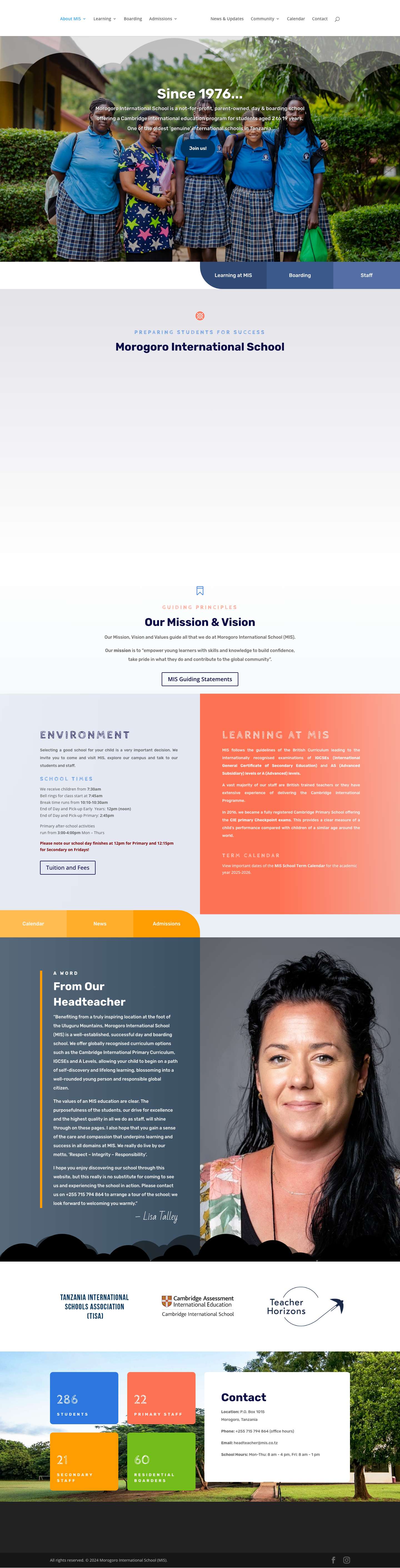 About MIS - Morogoro International School - Full Screenshot
