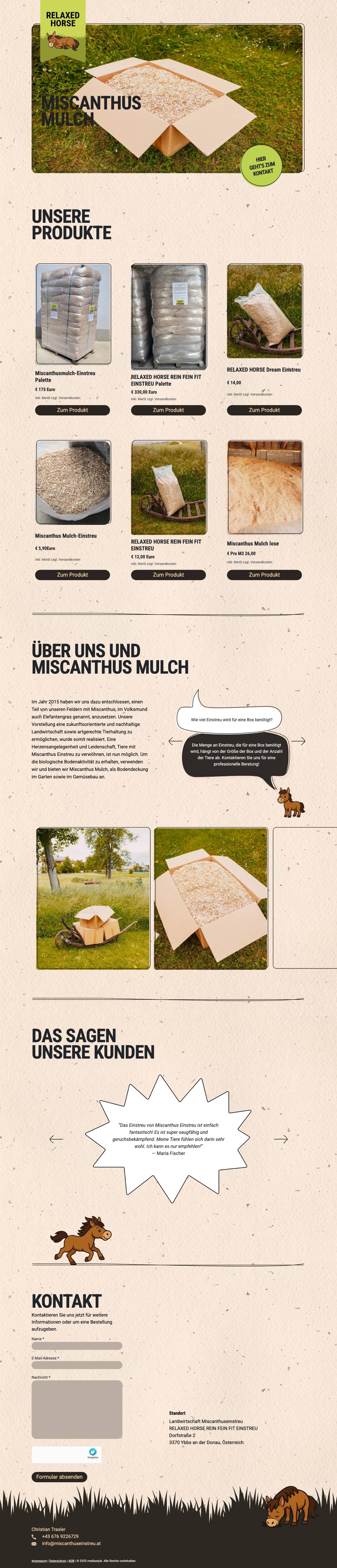 Miscanthus Einstreu kaufen – Nachhaltiger Mulch für Tier & Garten - Full Screenshot