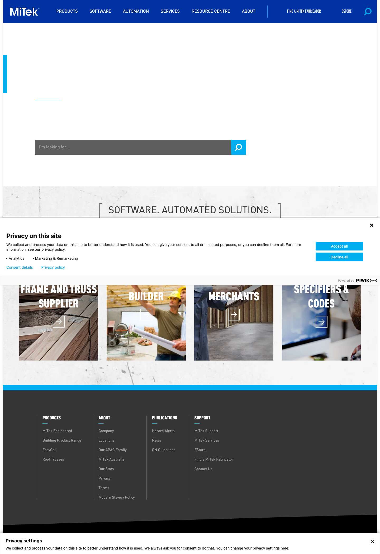 Home - MiTek AustraliaClick here to return to the homepage.Magnifying glass iconClick here to return to the homepage. - Full Screenshot