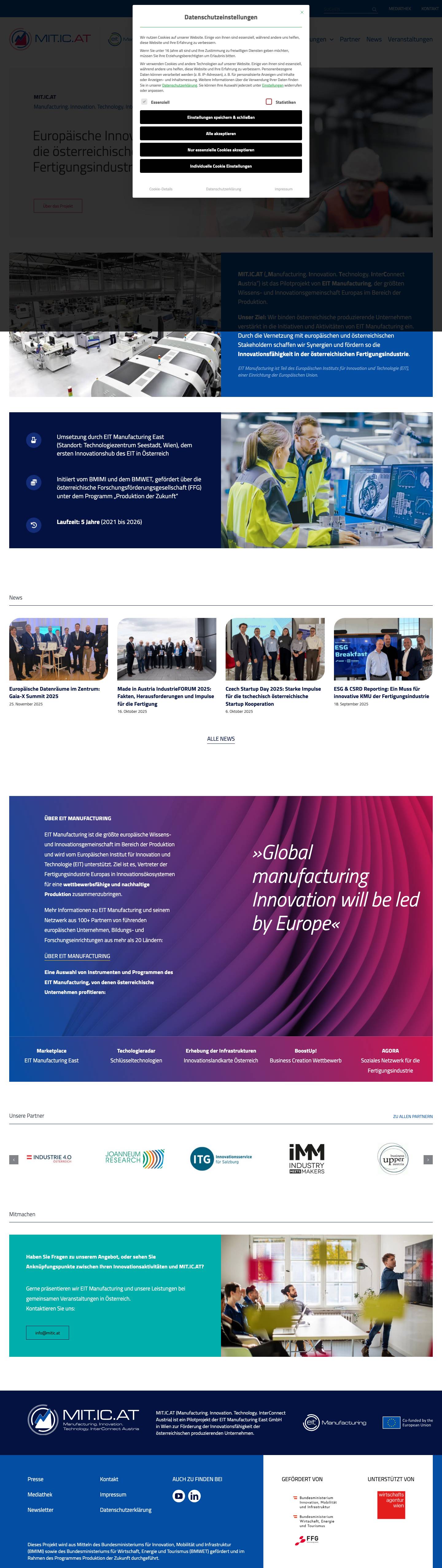 MIT.IC.AT - Manufacturing. Innovation. Technology. InterConnect Austria - Full Screenshot