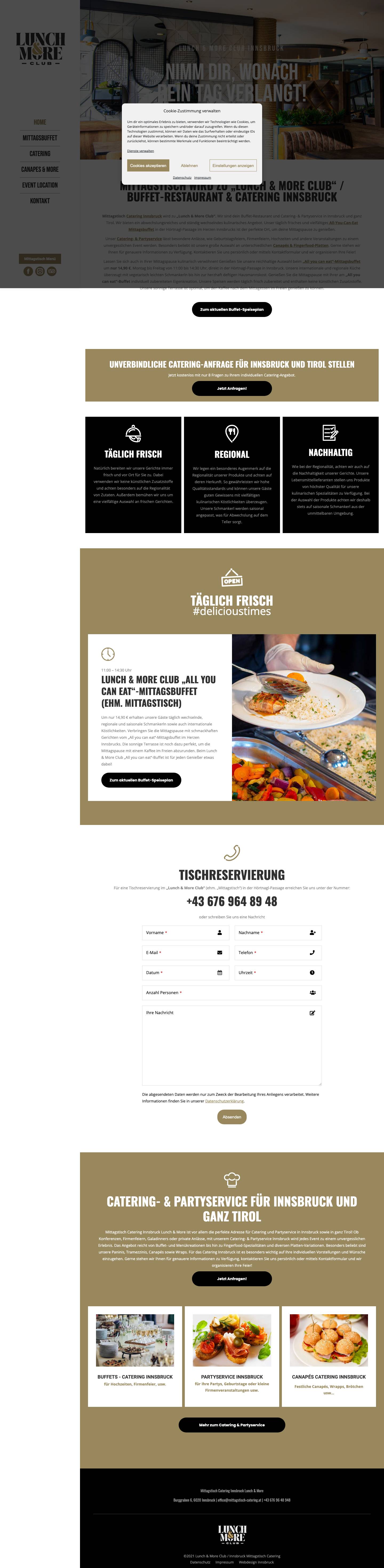 Catering Innsbruck | Mittagsbuffet | All You Can Eat Buffet - Full Screenshot