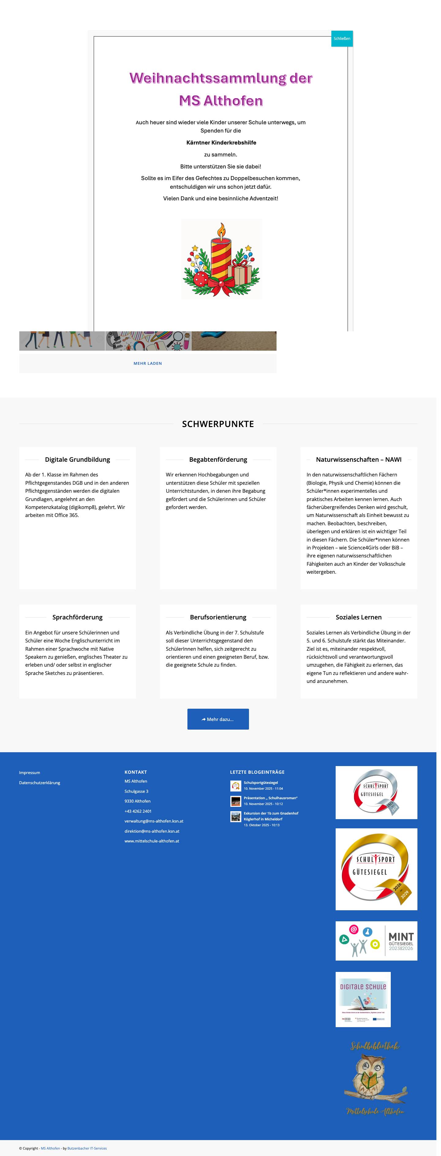 MS Althofen – Mittelschule AlthofenClick to open the search input fieldZurückWeiterNach oben scrollen - Full Screenshot