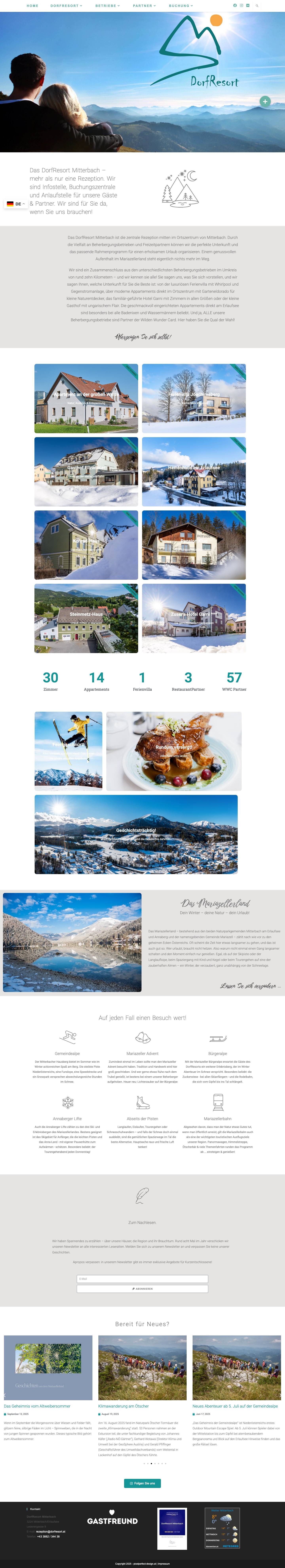 Dorfresort Mitterbach – Dorf Resort – Urlaub im Mariazellerland - Full Screenshot