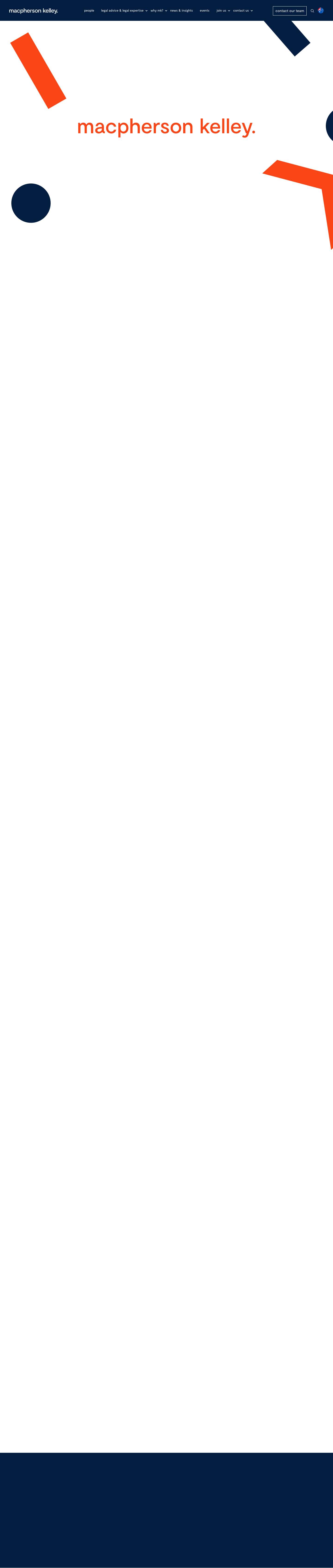 Macpherson Kelley | Commercial law, Good thinking - Full Screenshot