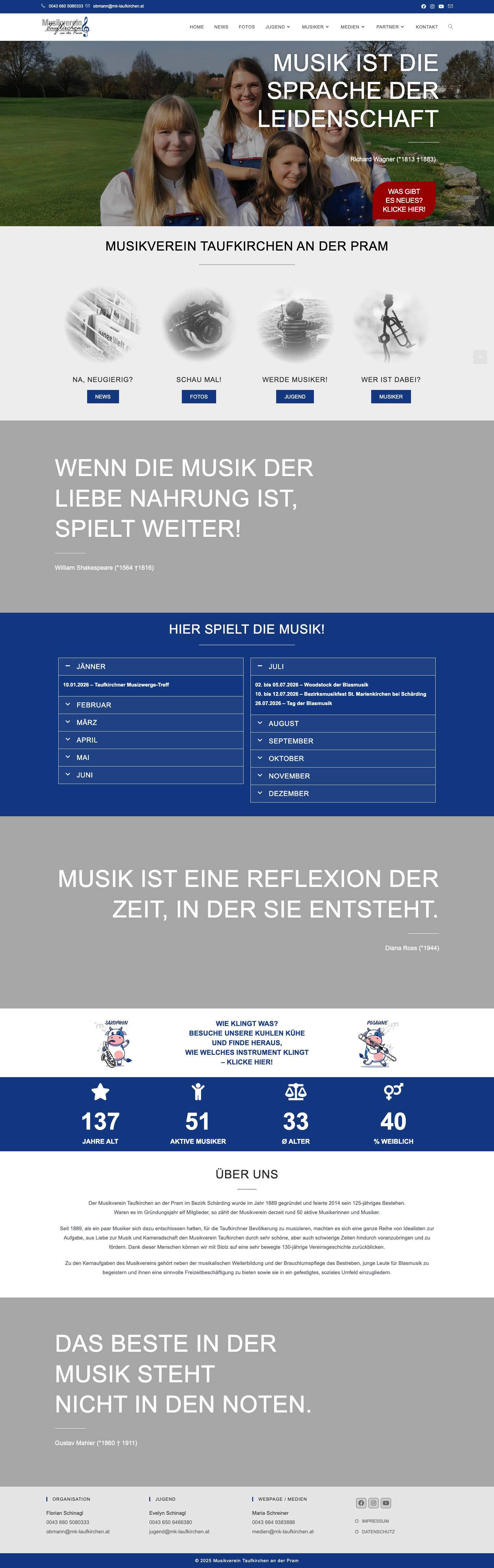 Musikkapelle Taufkirchen an der Pram - Full Screenshot