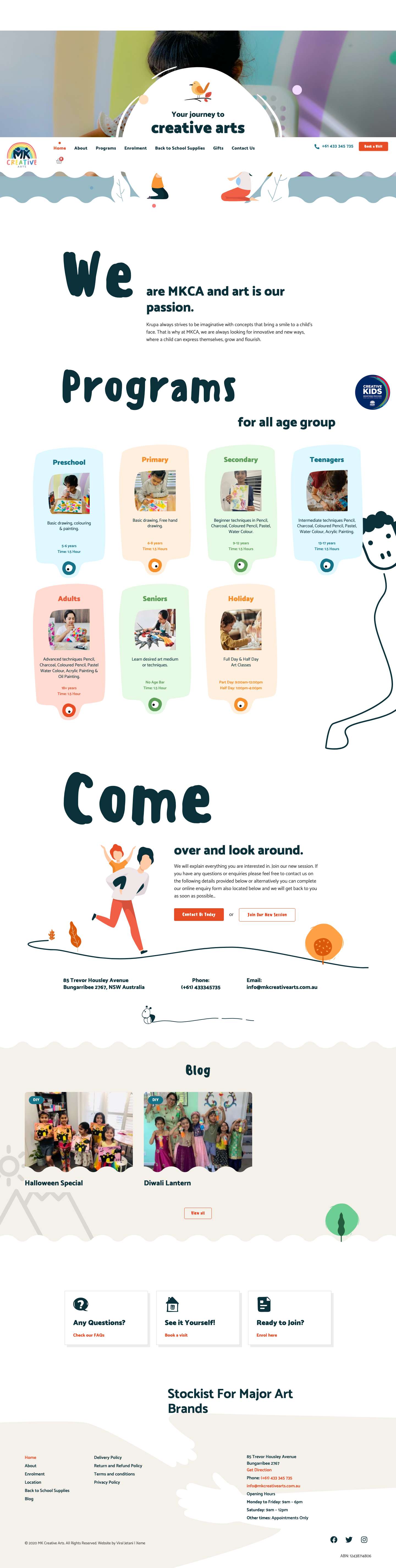 Home - MK Creative Arts - Full Screenshot