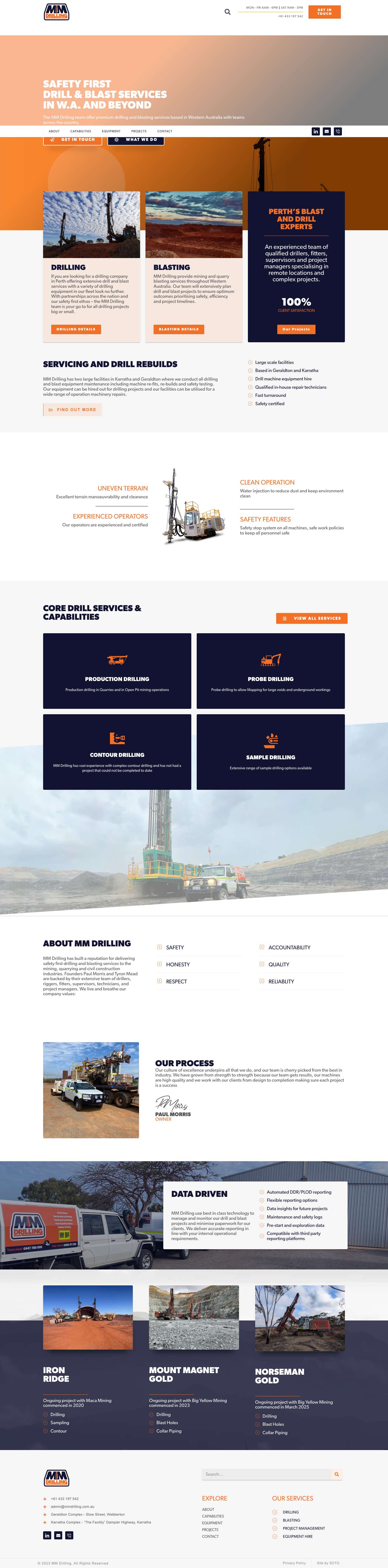 MM Drilling | Safety First Drill & Blast Services WA - Full Screenshot