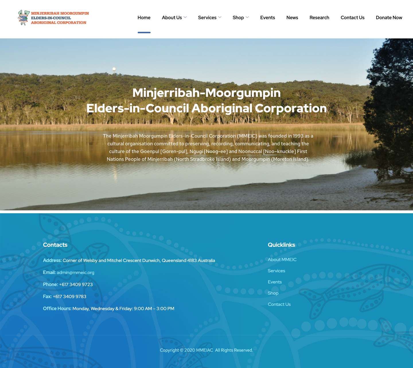 Minjerribah Moorgumpin Aboriginal Elders in Council Corporation – A great wealth of knowledge of the local culture and tradition passed down through the generations - Full Screenshot