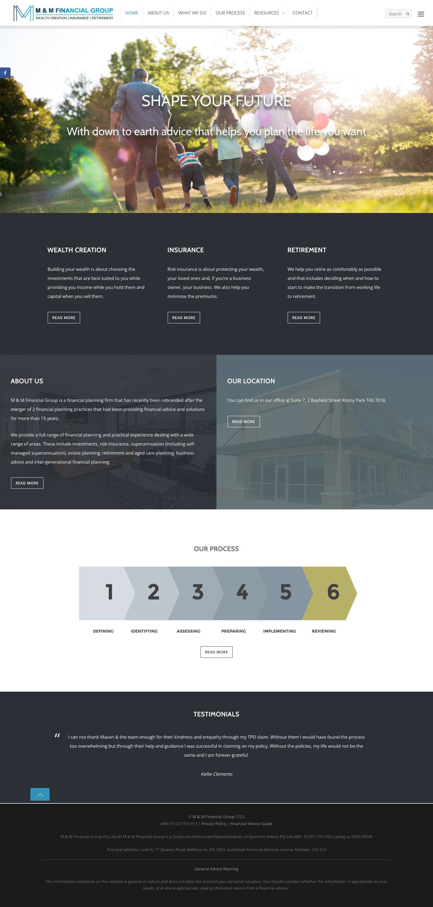 Home | M & M Financial Group - Full Screenshot