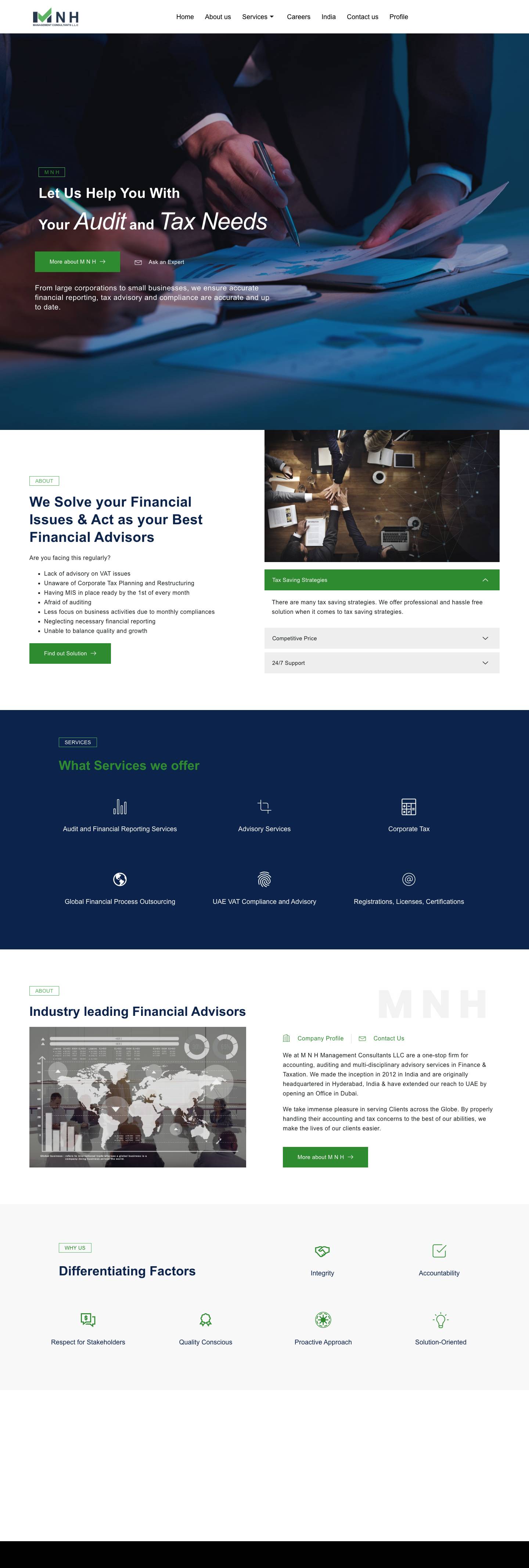 M N H (UAE) - Full Screenshot