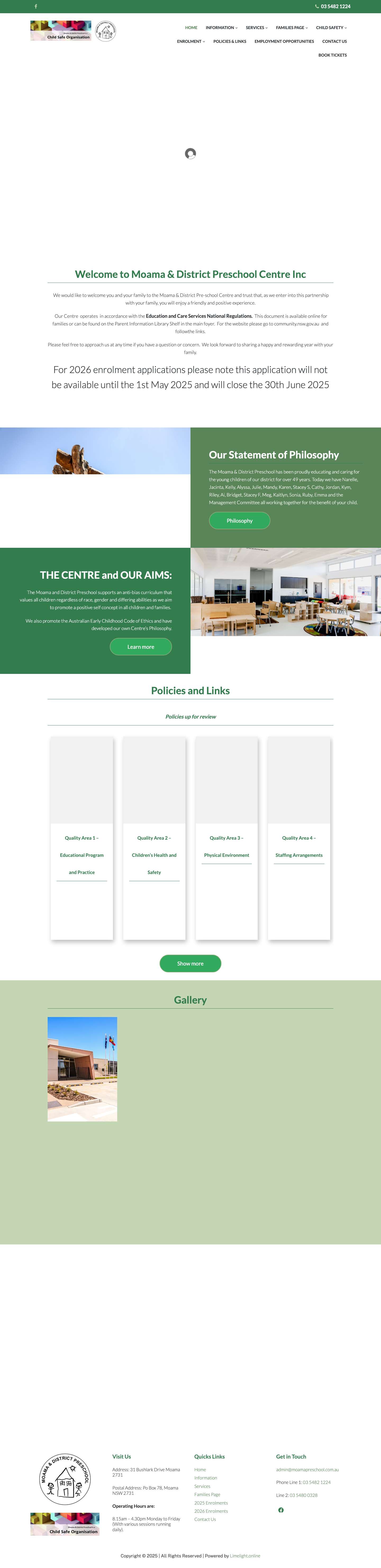 Home - Moama & District Preschool Centre Inc - Full Screenshot