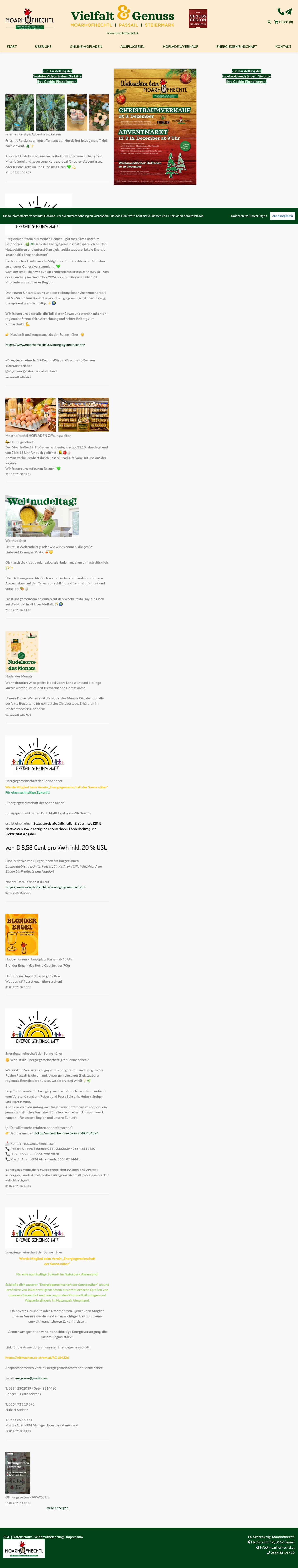 Moarhofhechtl – Freilandeier – Hausgemachte Nudeln – Christbäume - Full Screenshot