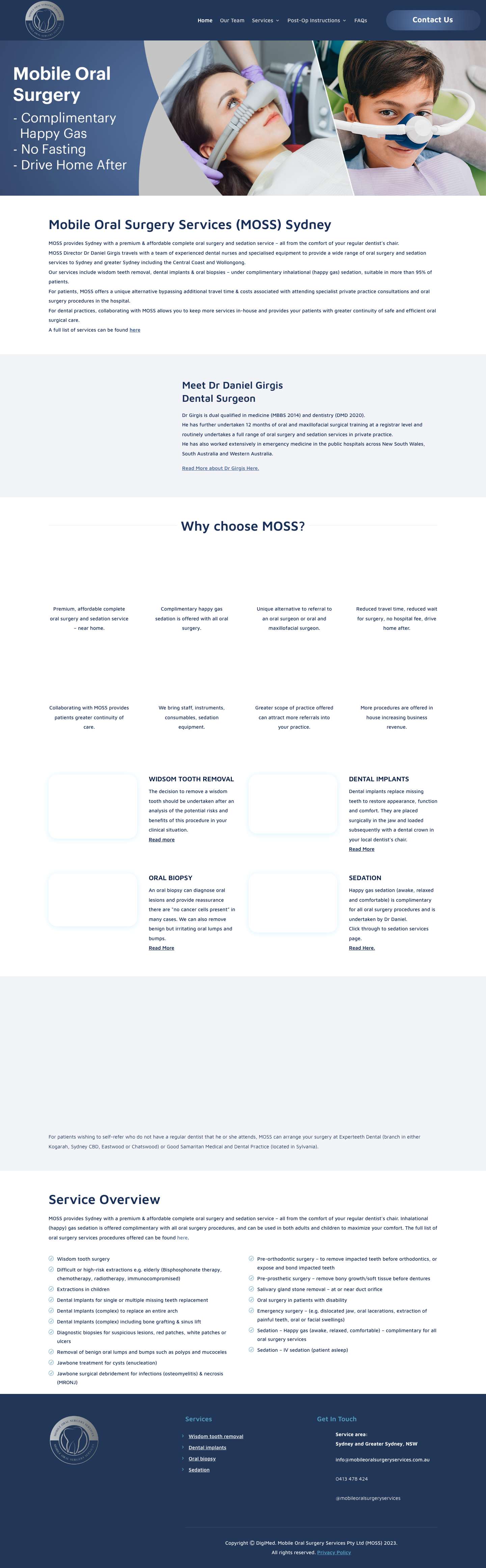 Mobile Oral Surgery Services Pty Ltd (MOSS) Sydney - Full Screenshot