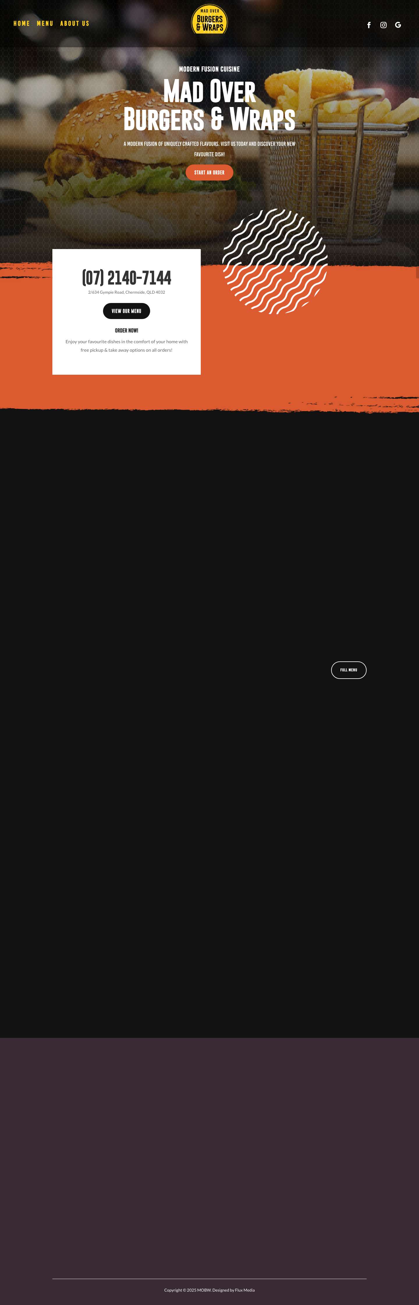 Mad Over Burgers & Wraps | Modern Fusion Cuisine - Full Screenshot