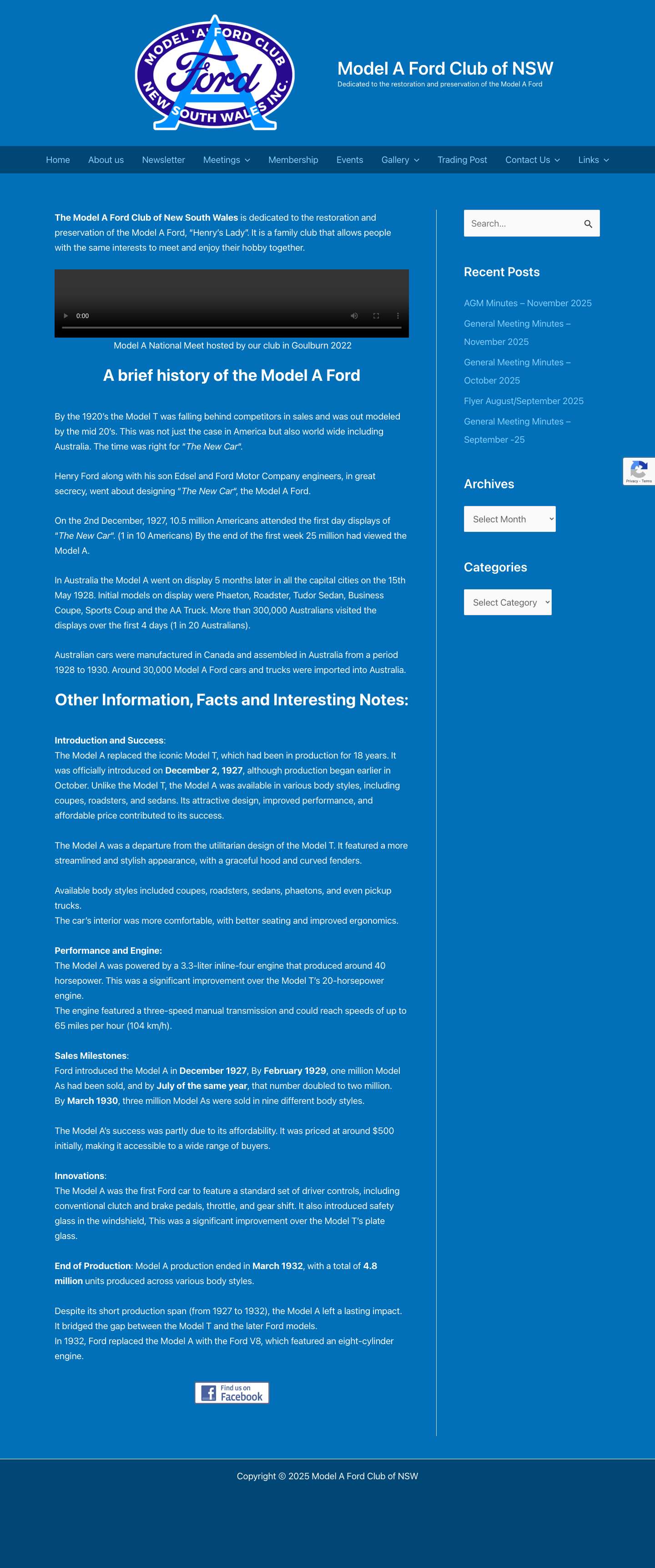 Model A Ford Club of NSW – Dedicated to the restoration and preservation of the Model A Ford - Full Screenshot