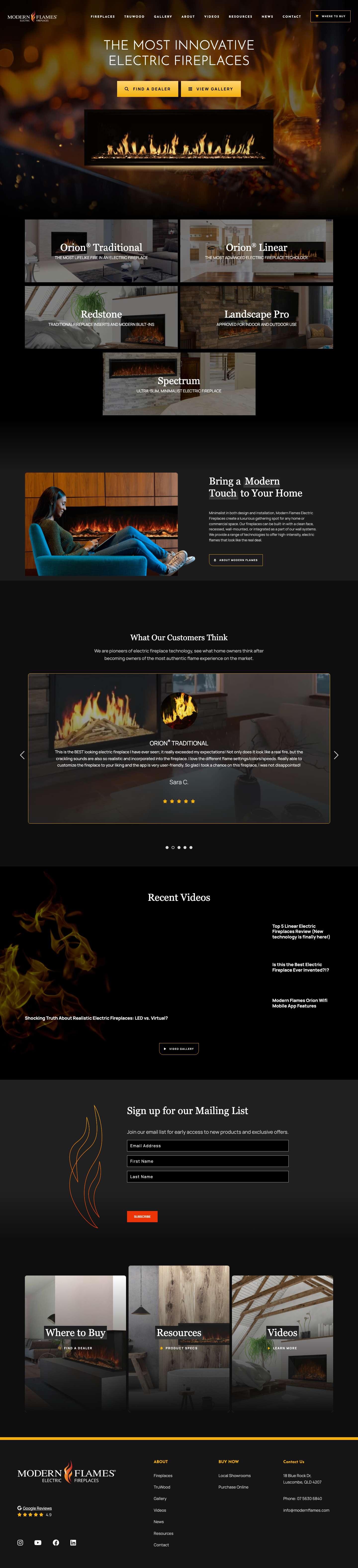 Modern Flames: Electric Fireplaces • Modern Flames AU - Full Screenshot