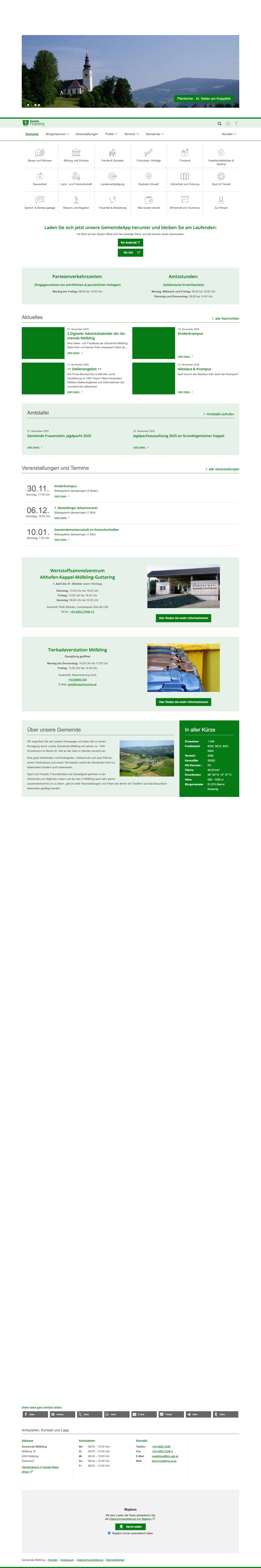 Gemeinde Mölbling in Kärnten - Full Screenshot